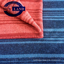 100% polyester yarn-dyed striped melange fleece thickened fabric for garment